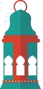 Ramadan Kareem Lantern Icon with Flat Cartoon Design. Arabic Lantern for Template Background vector