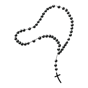 Rosary beads with Holy Cross. vector
