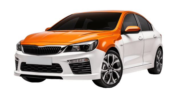 Sleek Car Image High Quality Vehicle Graphics in orange and white color png