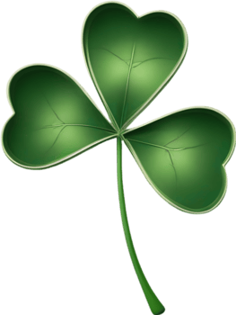 a cute Clover's leaf icon. AI-Generated. png