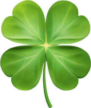 a cute Clover's leaf icon. AI-Generated. png