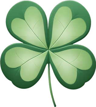 a cute Clover's leaf icon. AI-Generated. png