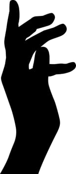 Silhouette of hands on white background vector