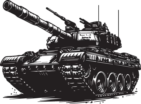 War tank silhouette. war tank logo isolated on white background vector