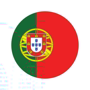 National Flag of Portugal. Portugal Flag. Portugal Round flag. vector
