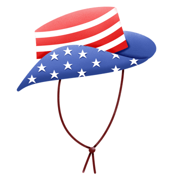 Fourth of July hat illustration png