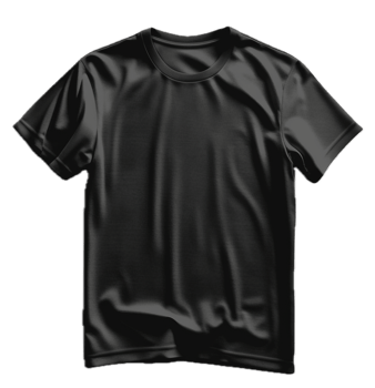 Elegant Black Crew Neck T-Shirt. png