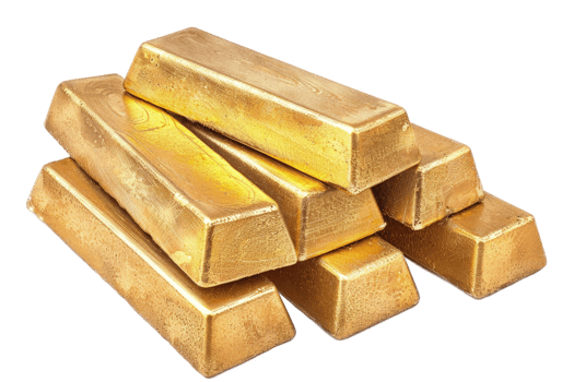 Golden bars ingot stack that high value in business market isolated on background, financial gold stock and global market. png