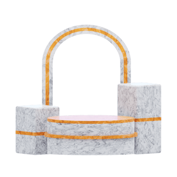 White Podium Aesthetic 3D Icon png