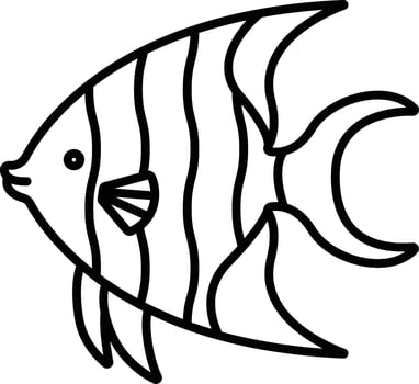 Angelfish outline illustration vector