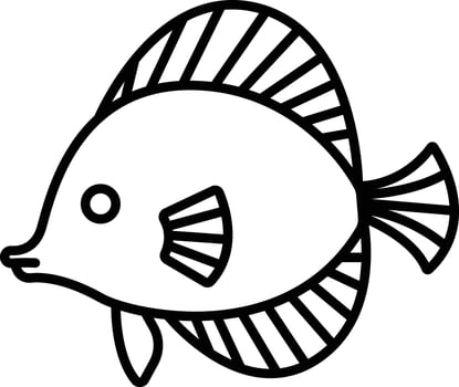 Discus Fish outline illustration vector