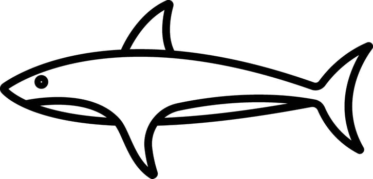 Shark Fish outline illustration vector