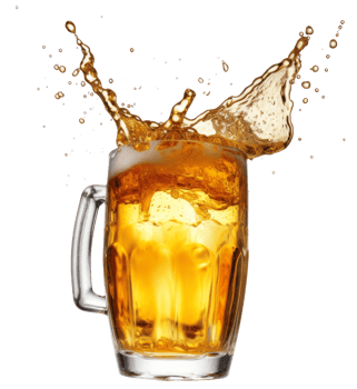 mug beer toasting isolated on transparent background png