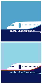 Air transportation illustrations vector