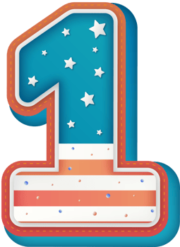 USA Alphabet Lettering Number 1 png