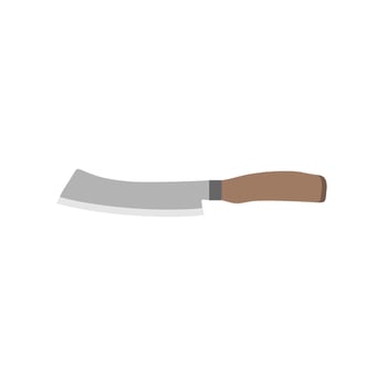 Hakata Bocho or Bunka Bocho. Japanese kitchen knife flat design illustration isolated on white background. traditional Japanese kitchen knife with a steel blade and wooden handle. vector