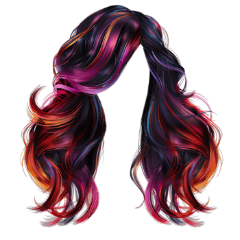 Stylish Lady Hair Wig with Trendy Design Isolated on Transparent Background png