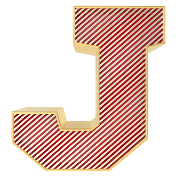 Font J 3D Render png