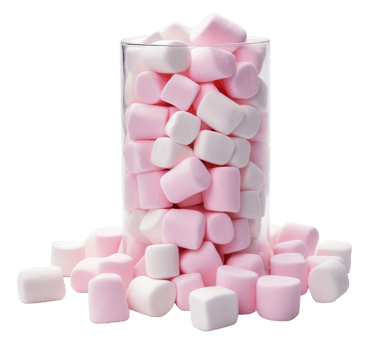 marshmallows isolated on transparent background png