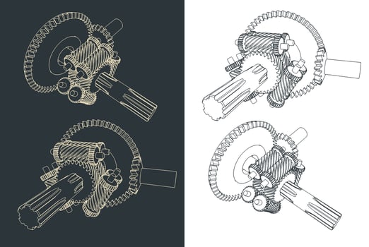 Torsen differential blueprints vector