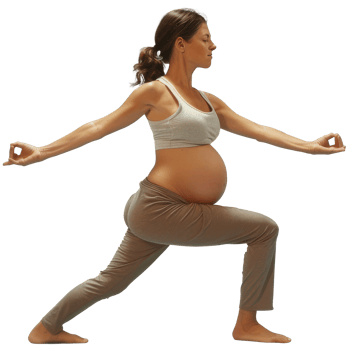 Pregnant woman doing yoga, transparent background png