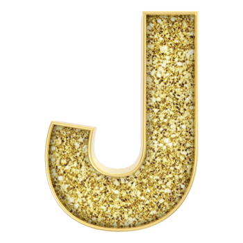 J Font Gold 3D Render png