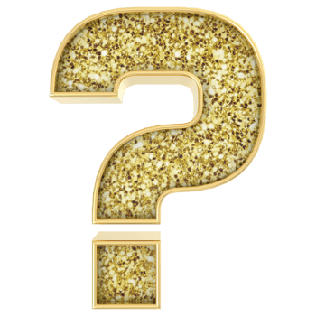 Question Mark Gold 3D Render png