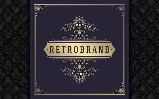 Luxury logo elegant vintage flourishes with victorian ornaments vector