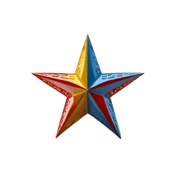 3d star Different Color Shape,Some Neon Colour png