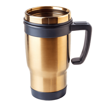Stainless Steel Insulated Travel Mug With Handle and Lid png