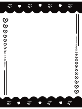 black and white cute frame png