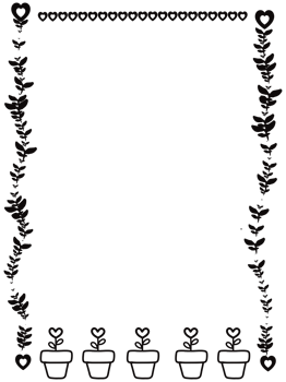 cute floral frame doodle png