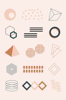 Abstract Geometric Memphis Shape Template Illustration vector