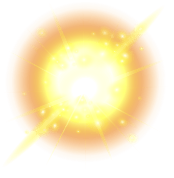 Golden transparent light lens flares png