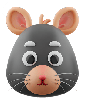 3D Illustration Rat Head png
