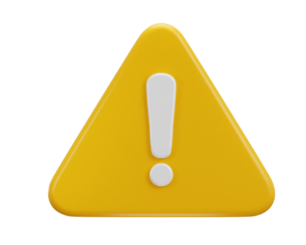 exclamation sign warning or danger risk message alert problem icon 3d render png