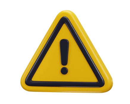 exclamation sign warning or danger risk message alert problem icon 3d render png