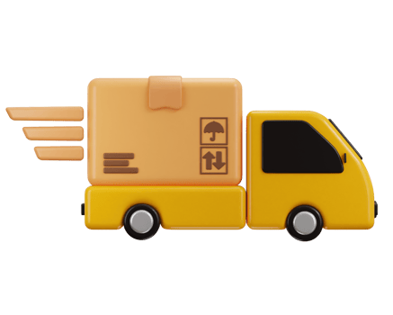 fast delivery truck with cardboard icon 3d rendering illustration concept of fast delivery icon png