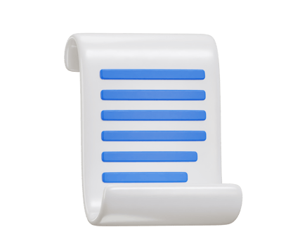 Paper bill of payment transaction receipt icon 3d rendering illustration png