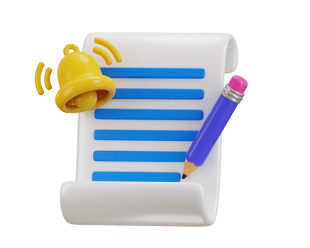 Paper and pencil icon 3d render concept of education icon illustration png