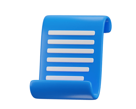 Paper bill of payment transaction receipt icon 3d rendering illustration png