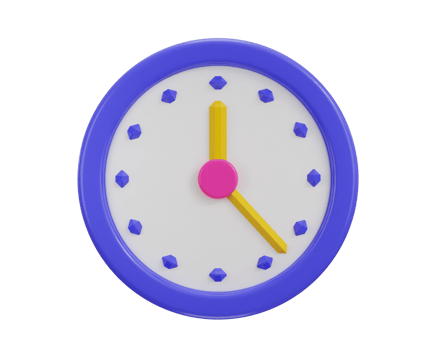 round wall clock icon 3d rendering illustration png
