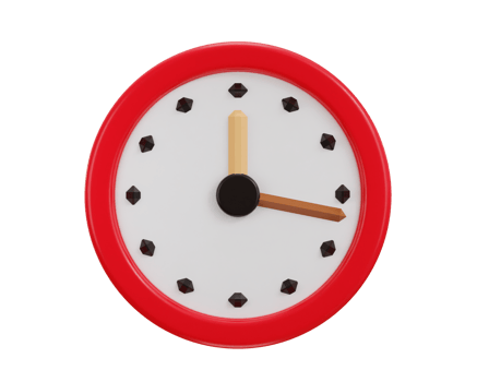 round wall clock icon 3d rendering illustration png