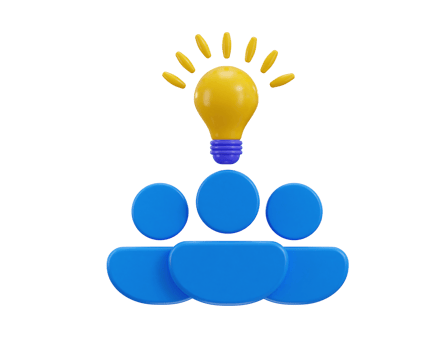 human group on creative idea concept icon 3d render icon illustration png