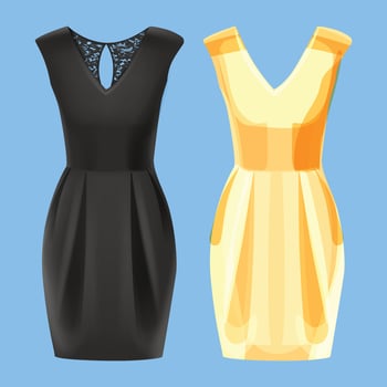 Elegant dress. Females clothes. illustration vector