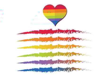 Love rainbow heart isolated icon. Homosexuality, equality, diversity, pride, freedom concept vector