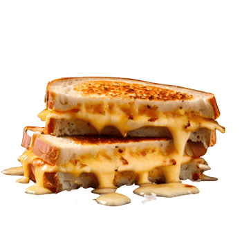 Cheese toasted sandwich isolated on transparent background, cut out, or clipping path. png
