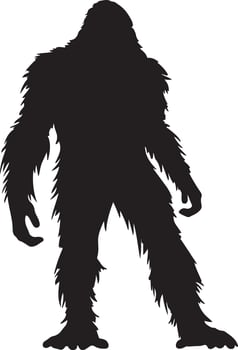 Bigfoot Silhouette Illustration White Background vector