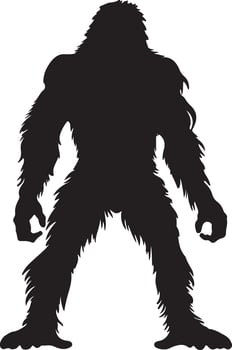 Bigfoot Silhouette Illustration White Background vector