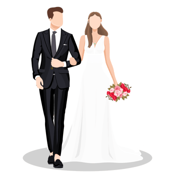 Wedding couple. Bride and groom png